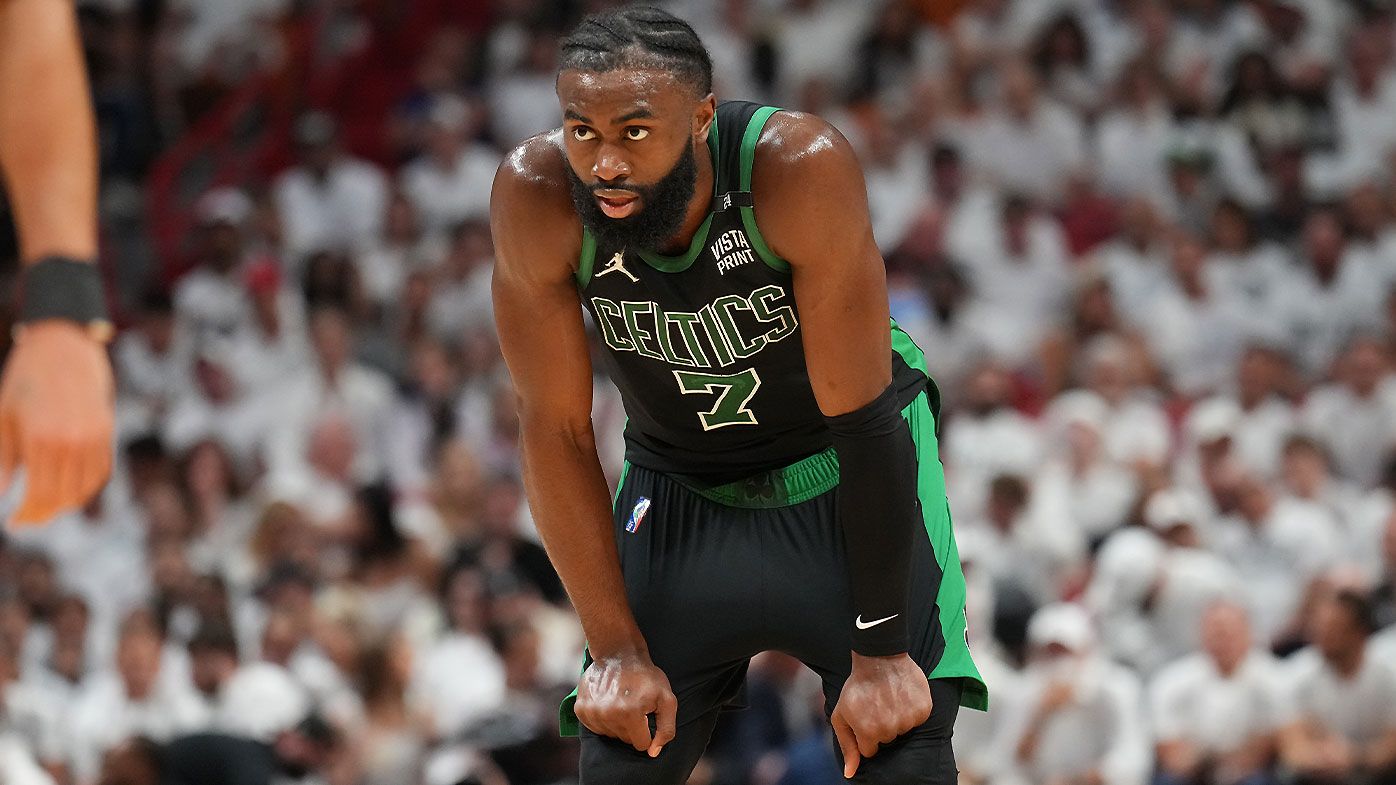 Jaylen Brown's insane response to 'trash' half leads Boston Celtics to edge of NBA Finals