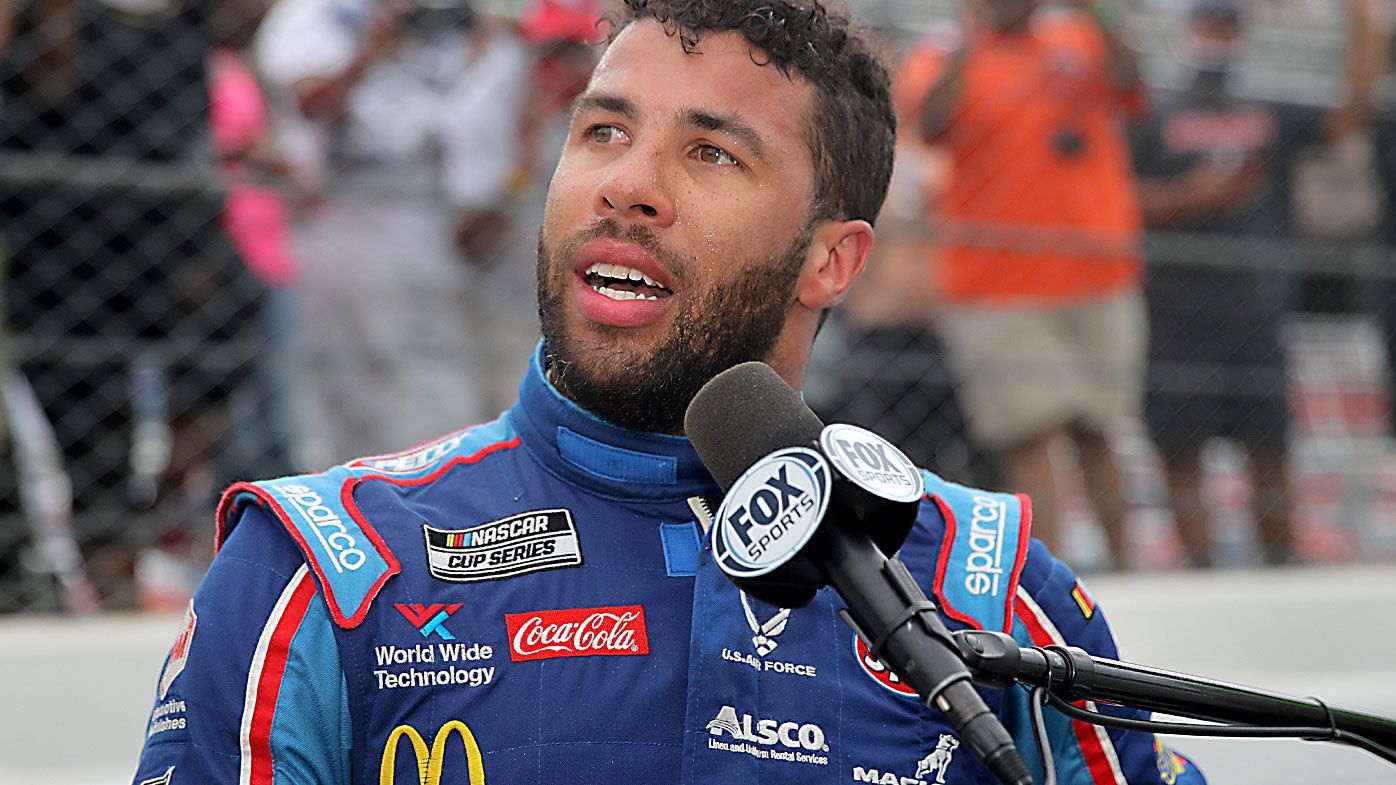 Bubba Wallace, driver of the #43 Victory Junction Chevrolet