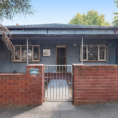 Fixer-upper for sale in Perth has a missing roof and an uneven floor