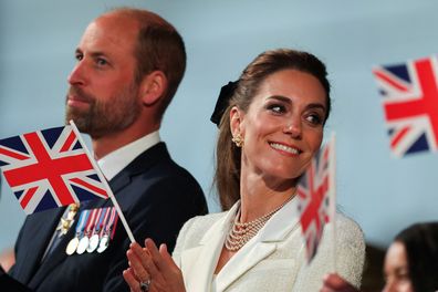 Prince William and Kate, the Prince and Princess of Wales, at the concert to mark the 80th Anniversary of VE Day at Horse Guards Parade on May 8, 2025 in London, England. 