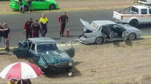 Six people were injured in a crash at a Sydney raceway.