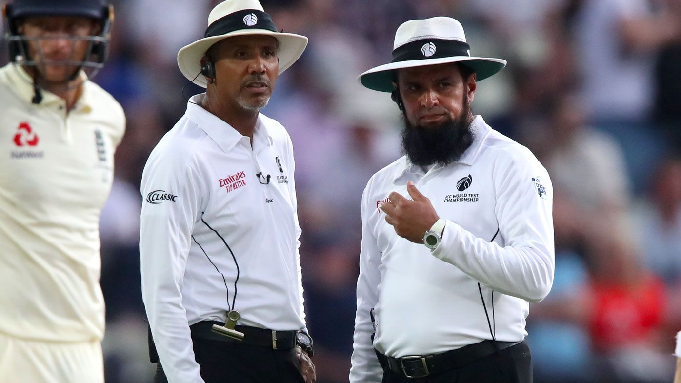 Umpires during the first Ashes Test