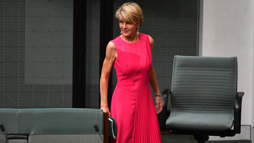 vFormer Liberal deputy leader Julie Bishop pictured in the House of Representatives yesterday.