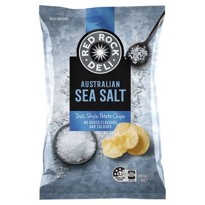 Red Rock Deli Potato Chips Sea Salt Natural 165g