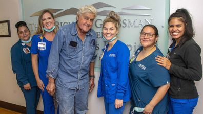 Jay Leno released from the hospital nine days after sustaining burn injuries from gas fire.