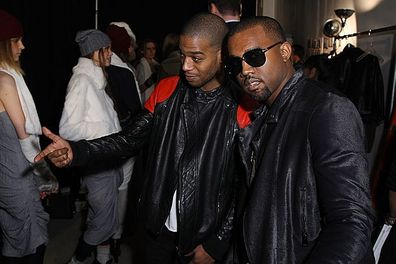 Rapper Kid Cudi and Kanye West attend the Band of Outsiders Fall 2011 fashion show in NYC.