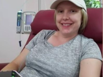 Jess during her first chemo treatment.