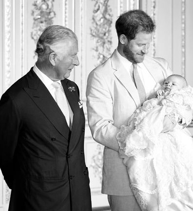 Prince Charles, Prince Harry and young Archie.