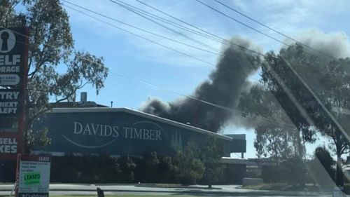 Plumes of smoke are emerging from the factory. (Casey Viney via Facebook)