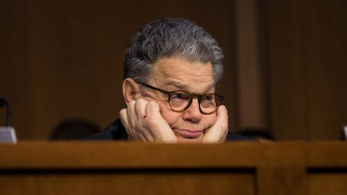 Senator Al Franken (D-MN) listens during a Senate Judiciary Subcommittee on Crime and Terrorism hearing on Capitol Hill on December 31, 2017. (Getty)