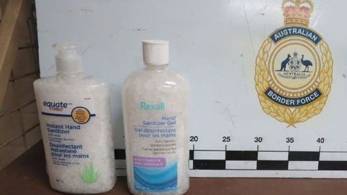 The methamphetamine was hidden in two bottles of sanitiser.