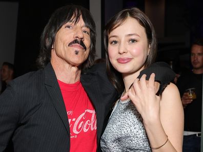 Anthony Kiedis and Eileen Kelly attend as Gagosian celebrates Jonas Wood at Gagosian on March 12, 2026 in Beverly Hills, California. 