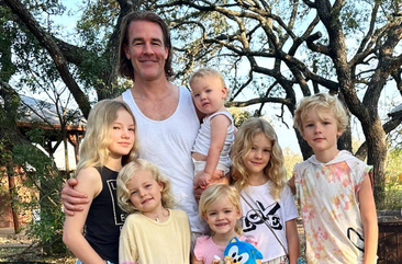 James Van Der Beek with his six children at their property.