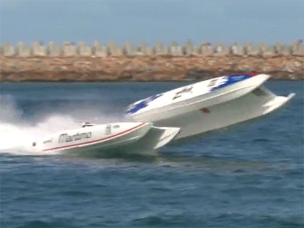 Superboat sent flying in frightening crash