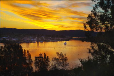 Enjoying the stunning sunset over Brisbane waters