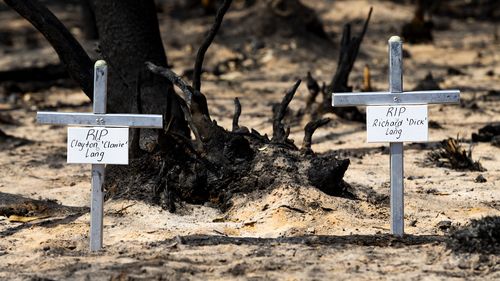 Two crosses mark where the men died.