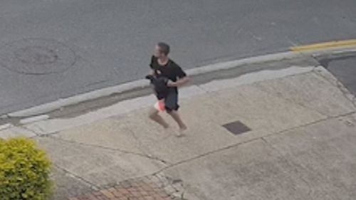 A man was heading off to work in Brisbane CBD this morning when he was allegedly approached by a barefoot man armed with a knife who demanded his car keys.