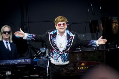 MELBOURNE, AUSTRALIA - JANUARY 13: (EDITORIAL USE ONLY. Image must not be used after January 12, 2024.) Elton John performs at AAMI Park on January 13, 2023 in Melbourne, Australia.  (Photo by Naomi Rahim/Getty Images)