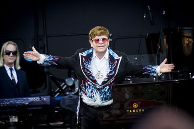 MELBOURNE, AUSTRALIA - JANUARY 13: (EDITORIAL USE ONLY. Image must not be used after January 12, 2024.) Elton John performs at AAMI Park on January 13, 2023 in Melbourne, Australia. (Photo by Naomi Rahim/Getty Images)