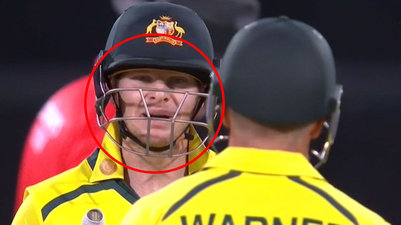 Cameras caught Steve Smith mouthing the words &quot;I&#x27;m back baby&quot; during a partnership with David Warner