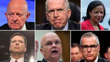 hite House spokeswoman Sarah Huckabee Sanders said Monday that the president is "exploring the mechanisms" to strip clearance from former CIA Director John Brennan, former FBI Director Jim Comey and former top national security officials James Clapper, Michael Hayden, Susan Rice and Andrew McCabe.