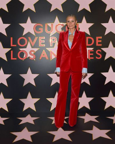 Gwyneth Paltrow arrives at Gucci Love Parade on November 02, 2021 in Los Angeles, California. (Photo by Donato Sardella/Getty Images for Gucci)