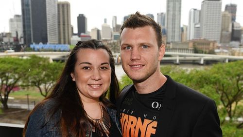 Australian boxer and WBO World Welterweight champion Jeff Horn and his wife Jo. (AAP)