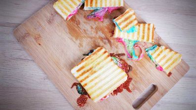 Rainbow cheese can be done with both artificial and natural colouring