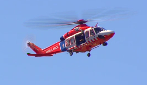 The man was airlifted to hospital in a serious condition. (9NEWS)