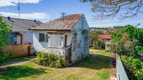 The "Half House of Wollongong" at 93 First Avenue, Warrawong, is expected to sell under the hammer in October for about $500,000 unusual viral property NSW