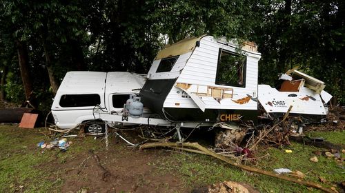 Damage and destruction caused by flooding in Stroud in the NSW Hunter region. (AAP)