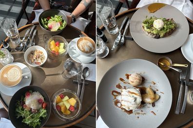 Breakfast alone was almost worth $800 - the picture on the left was everything we got before mains arrived.
