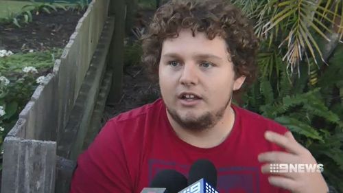 Jacob Wilton-Johnson and his friends were camping in their backyard when they noticed the fire around 5am today. Picture: 9NEWS.