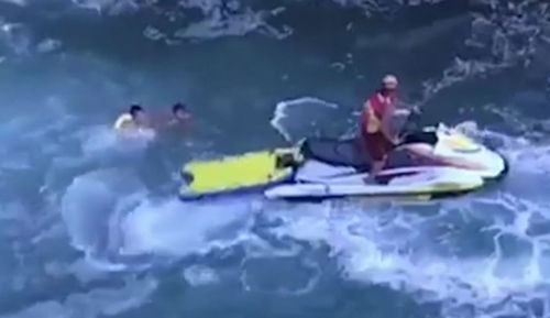 On the Central Coast, teenagers were stranded in a cave as the tide rushed in.

Two lifeguards managed to rescue them with the help of a jetski.