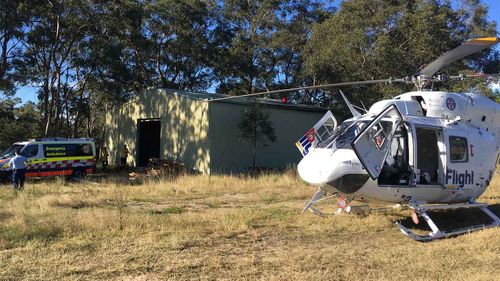 A 26-year-old fell eight metres through a roof in Kenthurst.