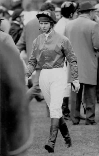 Princess Anne competes at the 1976 Montreal Olympics in the equestrian event.