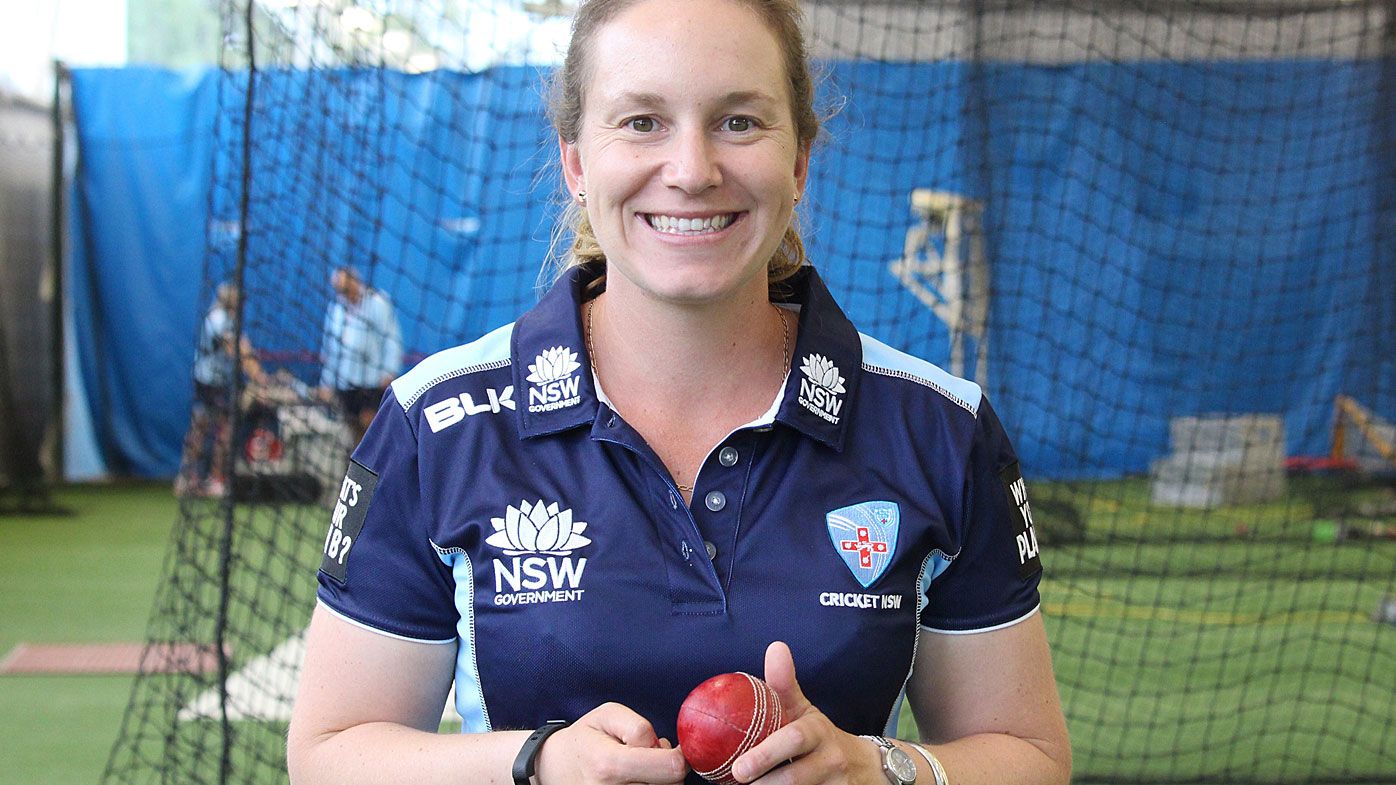 Female cricket umpire Claire Polosak