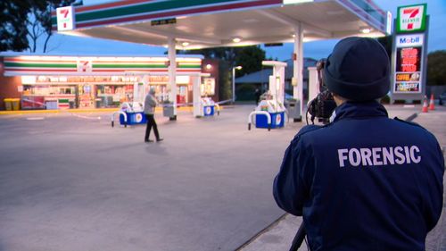 The attendant was shot in the elbow during the botched robbery. Picture: 9NEWS