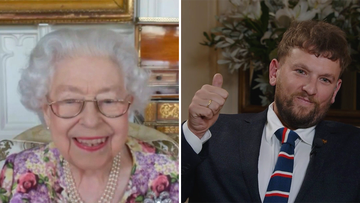 The Queen speaks to Australian of the Year Award recipient Dylan Alcott 