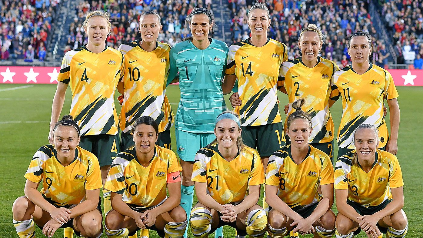 Matildas before playing USA