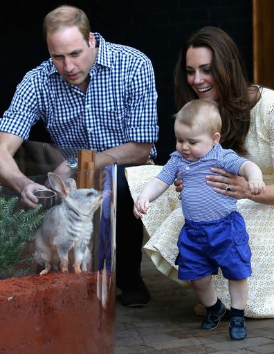 Prince George and the Duke and Duchess of Cambridge at Taronga Zoo in Sydney.