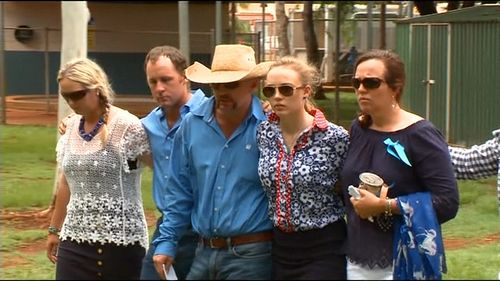 Dolly's friends and family, including dad Tick, her mum Kate and sister Meg. (9NEWS)