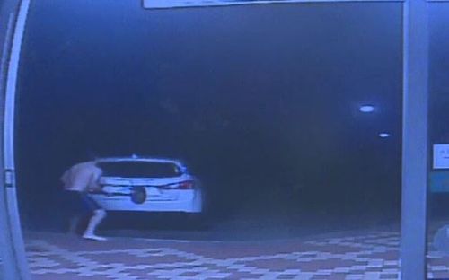 CCTV footage shows the entire incident unfold as the men drive off with more than $1200 of products. Picture: Supplied.