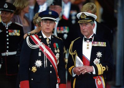 Prince Albert of Monaco and then-Prince Charles