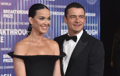 Katy Perry, left, and Orlando Bloom arrive at the tenth Breakthrough Prize Ceremony