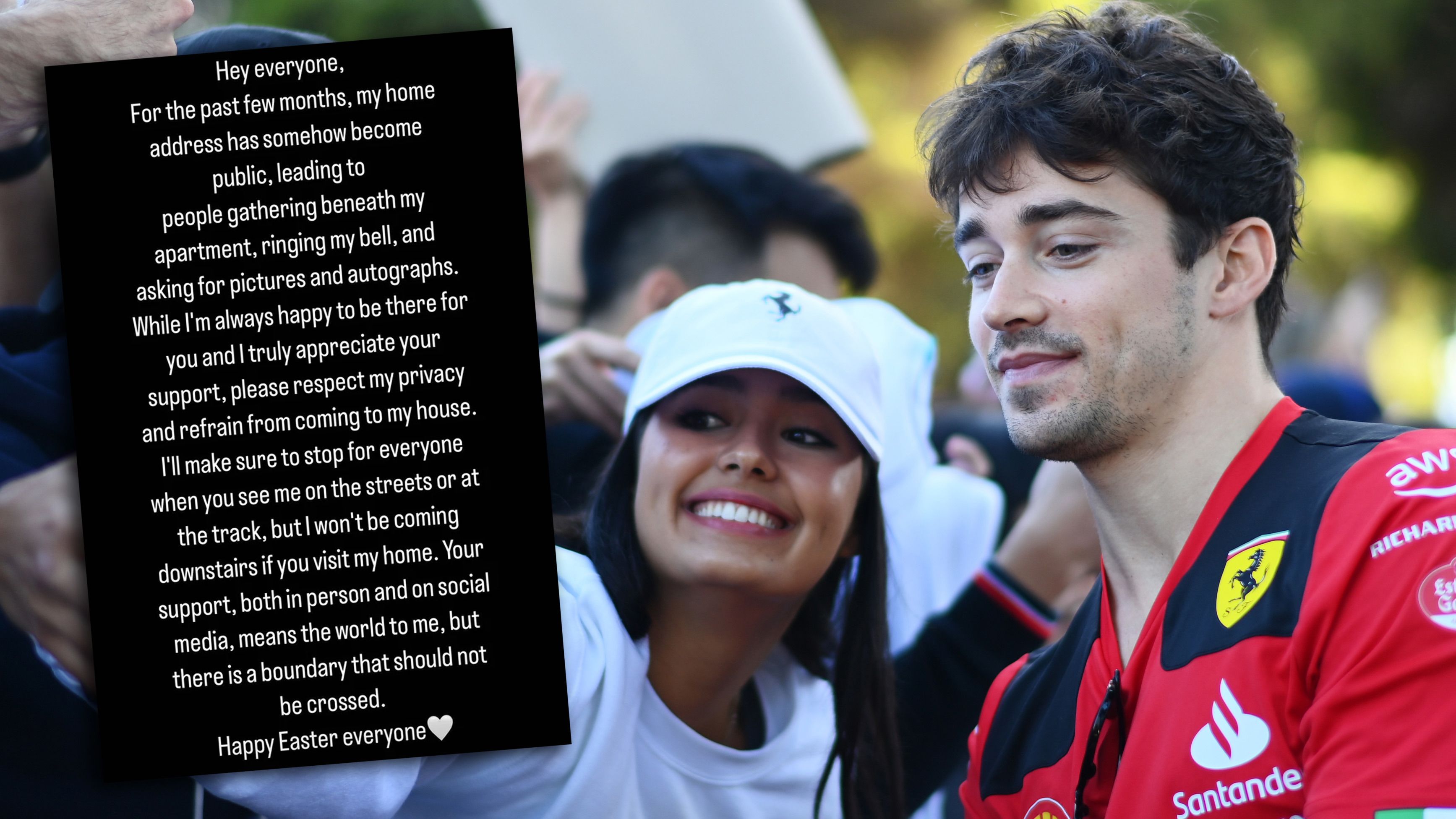 Charles Leclerc of Monaco and Ferrari greets fans on the Melbourne Walk.
