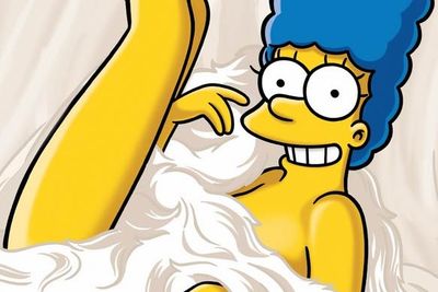 Marge &mdash; seen here posing for <I>Playboy</I> &mdash; is a total babe. So what's she doing with a lump like Homer? (Oh, that's right. True love, or something lame like that.)