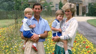 Prince Charles with his family, 1986.