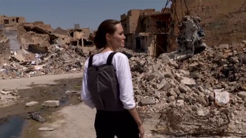 Angelina Jolie tours Mosul. Picture: UNHCR