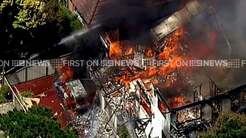 A home in the Sydney suburb of Thornleigh has been destroyed by fire. (9NEWS)